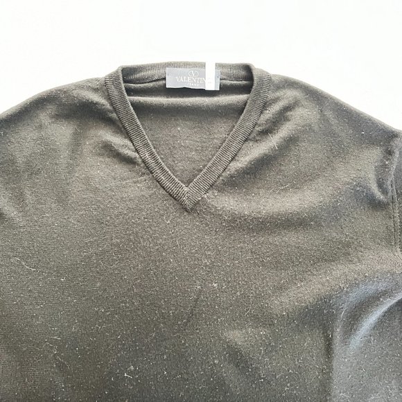 $1195 Authentic VALENTINO Jeans Made in ITALY Men's Black V-Neck Sweaters Sz.XL - Picture 13 of 14